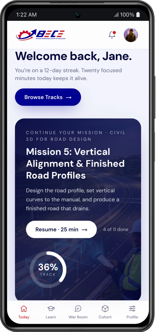 BECE ZidiHub dashboard on mobile